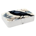 thumbnail image 1 of Crow Portable PU Leather Earring Holder Organizer with Removable Compartment and Storage Box, 1 of 6
