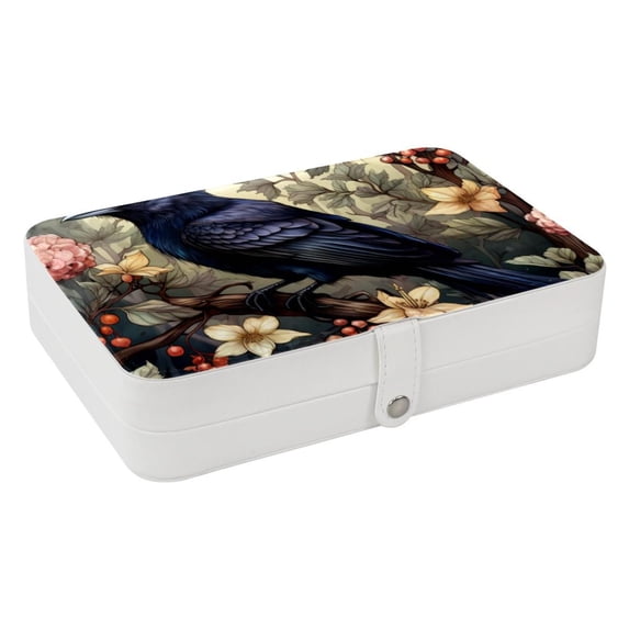 Crow Portable PU Leather Necklace Organizer with Removable Compartment and Jewelry Boxes - Necklace Holder/Jewelry Box