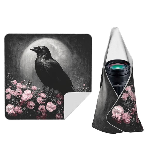 Crow Raven Flowers Full Moon Black Magic Self-Adhesive Camera Wrap, Anti-Scratch & Dust-Proof Protective Equipment Cloth 10x10