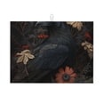 thumbnail image 1 of Crow Raven Flowers Gothic Black Large Kitchen Drying Mat 18x24 Inch Ultra Absorbent Dish Drying Mats Foldable Countertop Protector, 1 of 8