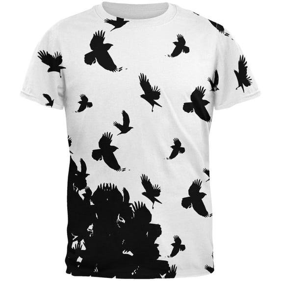Crow Raven Flying Winter Autumn All Over Mens T Shirt Multi MD