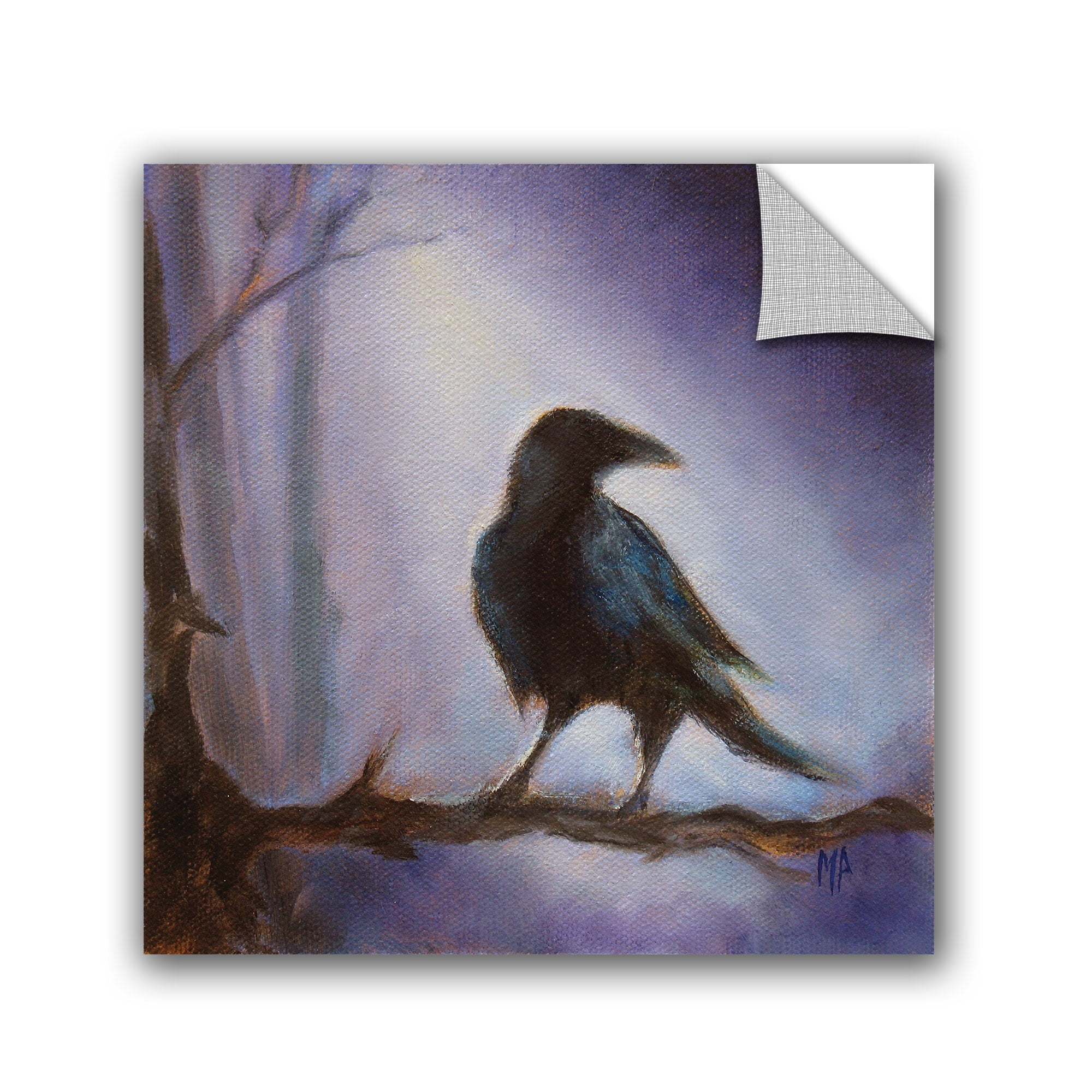 Crow Removable Wall Art Mural by Marina Petro