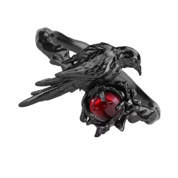 Crow Ring for Halloween and Music Festival Outfits Unique Gothic Accessories