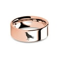 thumbnail image 1 of Crow Rook Magpie Laser Engraved Rose Gold Polished Tungsten Ring, 8mm, Size 9, 1 of 2