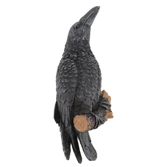 Crow Sculpture, Black Resin Crow Ornament For Eaves