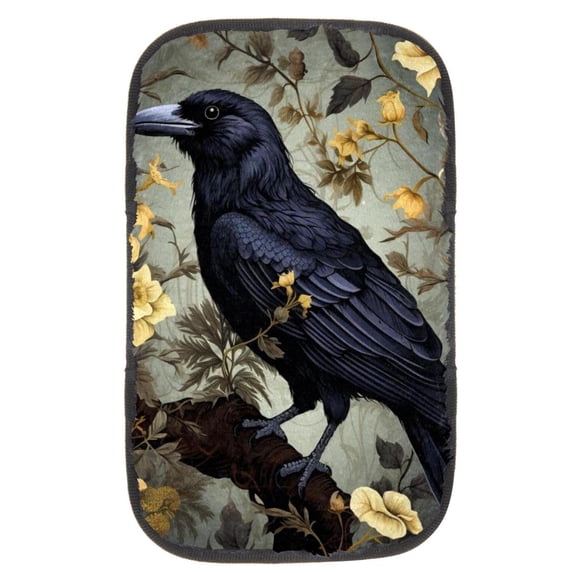 Crow Soft Furry Printed Armrest Cover Car Armrest Pad Accessory 12.5x8.2 Inch Comfortable