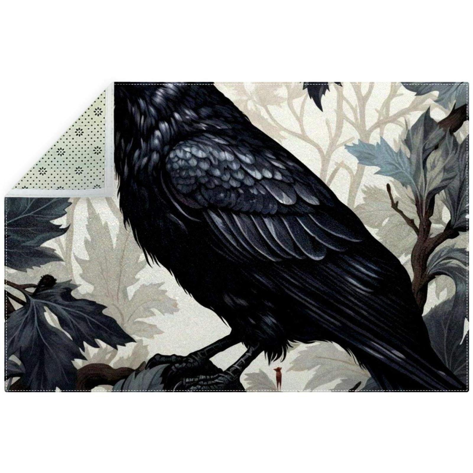 Crow Soft Polyester Indoor Rug - Plush Rectangle Floor Mat for Living ...
