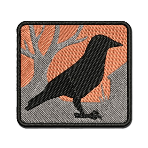 Crow Solid Applique Multi-Color Embroidered Iron-On Patch - 3 Inch Medium
