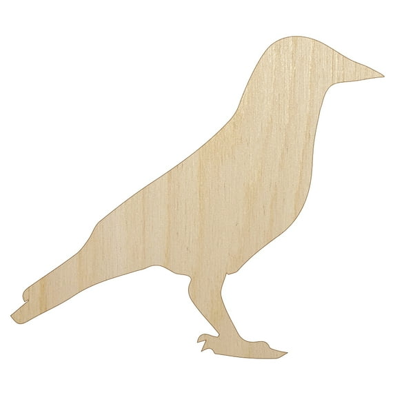 Crow Solid Wood Shape Unfinished Piece Cutout Craft DIY Projects - 4.70 Inch Size - 1/4 Inch Thick