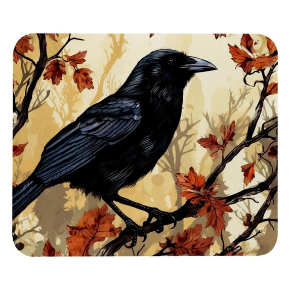 Crow Square 8.3x9.8 Inch Non-Slip Rubber Bottom Printed Desk Mat Gaming Mousepad Mouse Mat for Office and Gaming