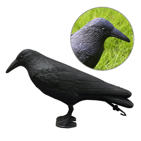 Crow Statues Crow Figure Crow Bird Figures Stand Flying Halloween Bird Decorations for Yard Garden Deck Decorations