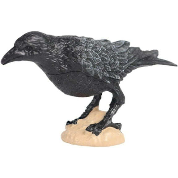 Crow Statues Fake Black Crow Figure Realistic Crows Model Bird Figures for Halloween Birds Decoration, Yard Garden Patio Home Decoration