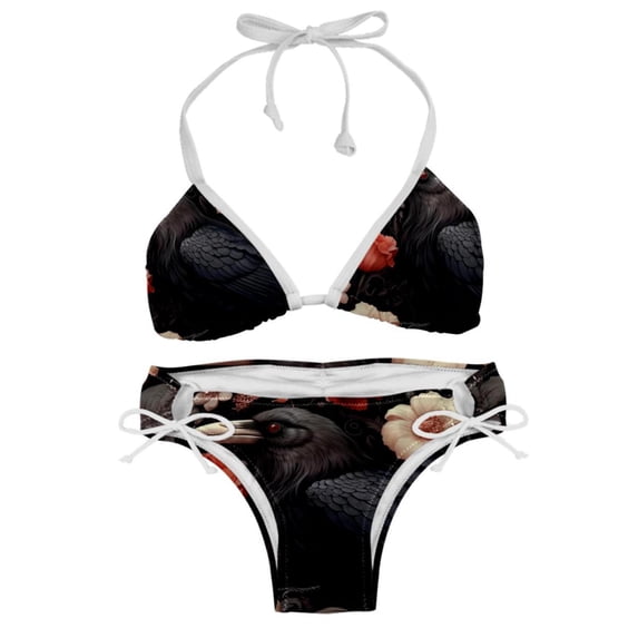 Crow Swim Suit Women Bikini Set, Detachable Sponge, Adjustable Strap, Two-Pack - Beach, Pool, Vacation