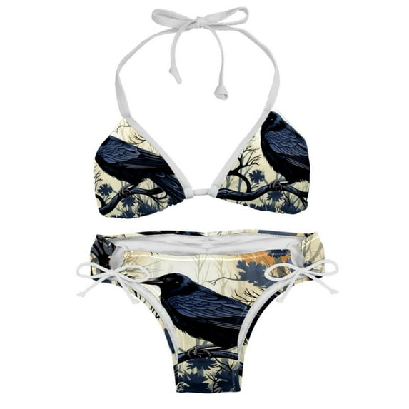 Crow Swim Wear Detachable Sponge Adjustable Strap Bikini Set Two-Pack for Multiple Scenes