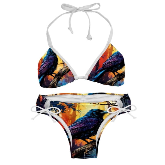 Crow Swimsuit Women Bikinis: Detachable Sponge Adjustable Strap Bikini Set - Two-Pack, Beach & Pool Ready
