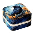 thumbnail image 1 of Crow Travel Portable Earring Organizer Decorative Box Necklace Holder: Square Jewelry Storage for Rings, Earrings, Necklaces, Bracelets, and More - Suitable for Girls and Women, 1 of 6