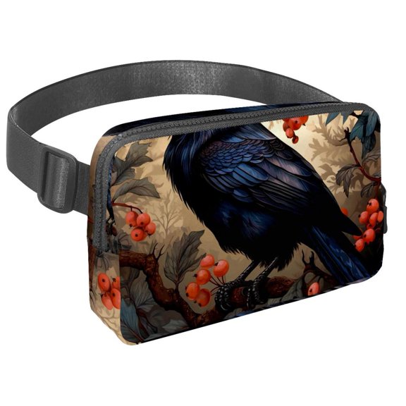 Crow Unisex Lightweight Waist Bag with Adjustable Extension Strap - Sling & Belt Bag versatility