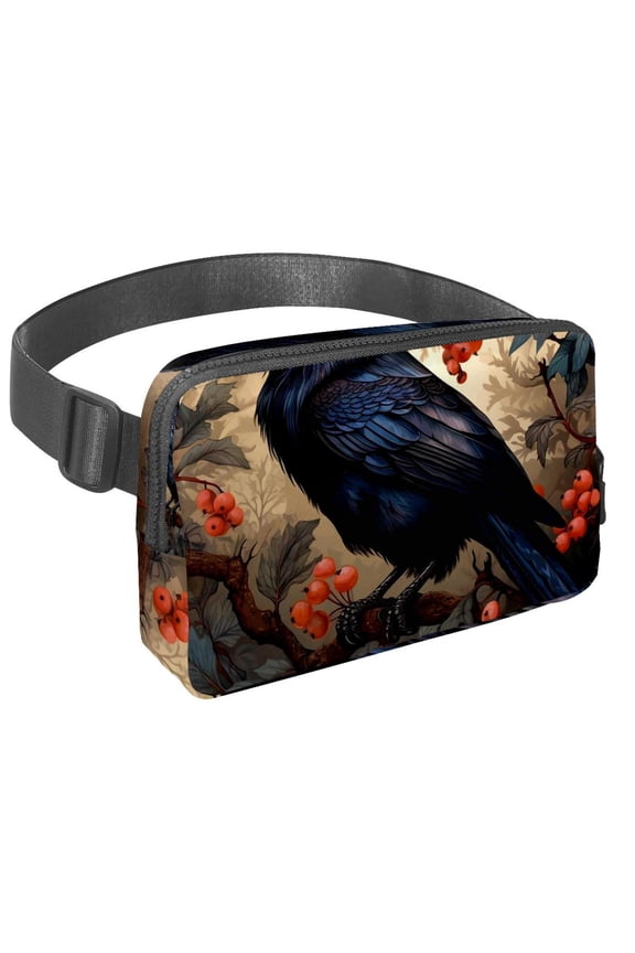 Crow Unisex Lightweight Waist Bag with Adjustable Extension Strap - Sling & Belt Bag versatility