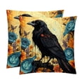 thumbnail image 1 of Crow Velvet Bed Pillow Throw Covers Pillow Inserts Throw Pillows with Unique Patterns - Set of 2, Sizes 16x16, 18x18, 20x20 Inches for Various Occasions, 1 of 6