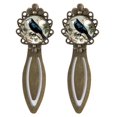 thumbnail image 1 of Crow Vintage Copper-Colored Lace Bookmarks: Stainless Steel Reading Accessories for Book Lovers - Set of 2, 1 of 5