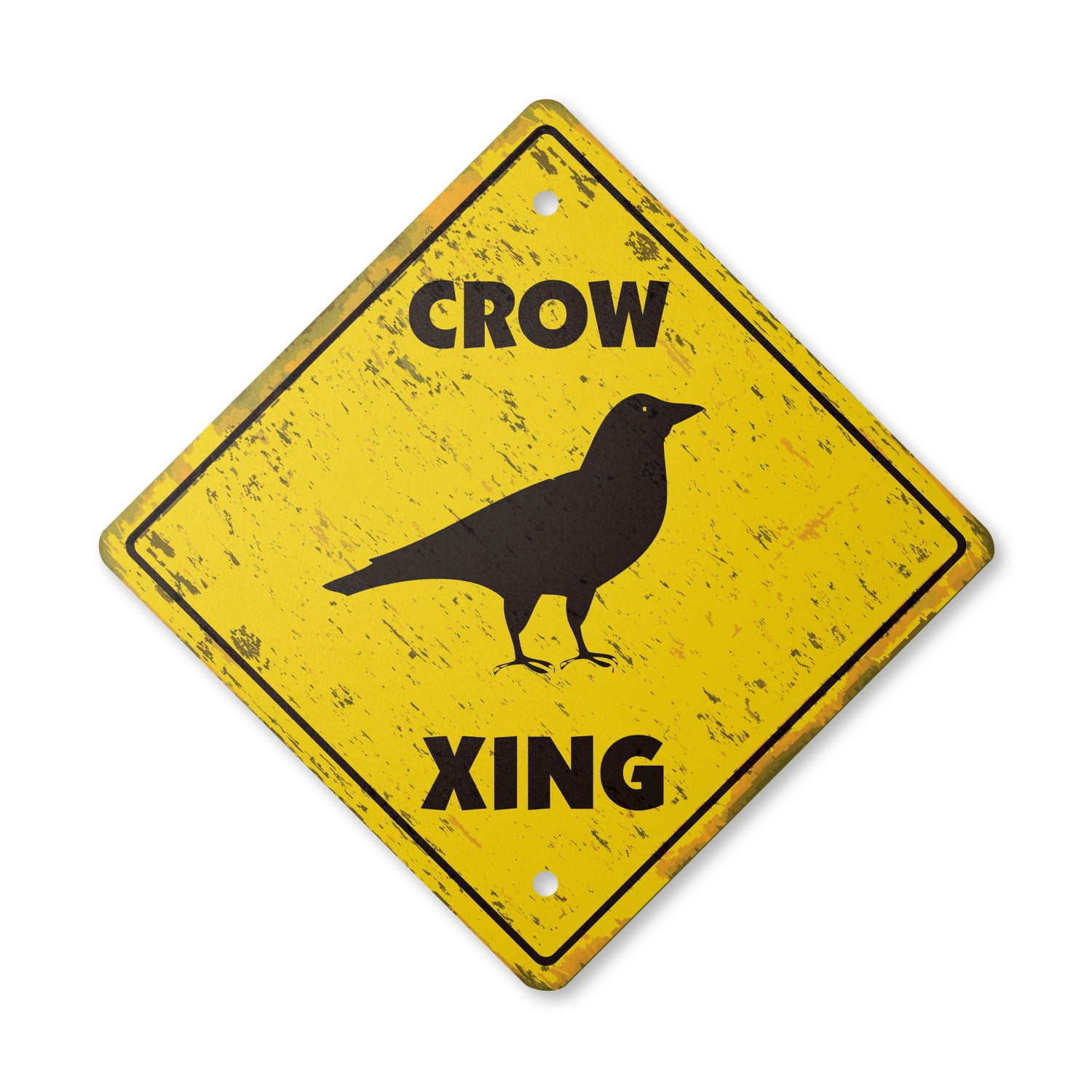 Crow Vintage Crossing Sign Zone Xing | Indoor/Outdoor Plastic | 14 ...