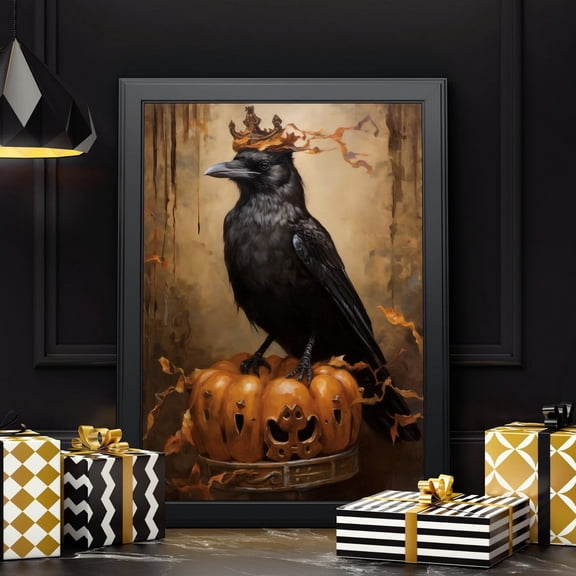Crow Vintage Wall Art Raven Art Corvidcore Dark Aesthetic Blackbirds Rustic Fall Wall Art, Unframed Poster Size 24x36
