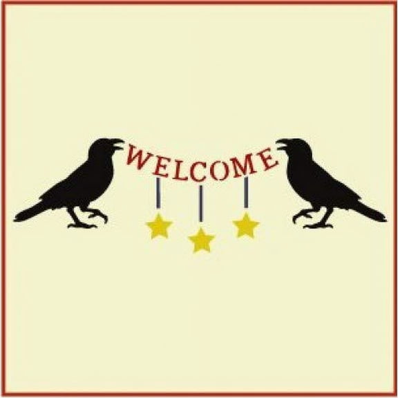 Crow Welcome Stencil - Sign Stencil Primitive Bird Stencil Raven Template Reusable Laser Cut Mylar Template for Painting Home Decor DIY Crafts - The Artful Stencil