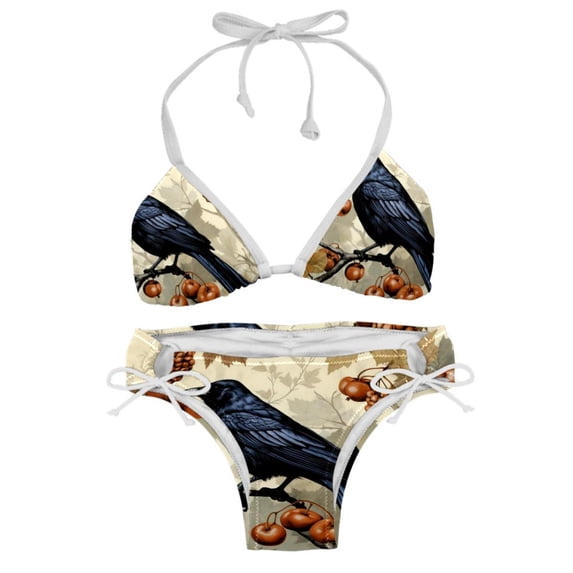 Crow Women's Bikini Set with Detachable Sponge and Adjustable Strap, Two-Pack, Ideal for Swimming Suit Beach Vacation!