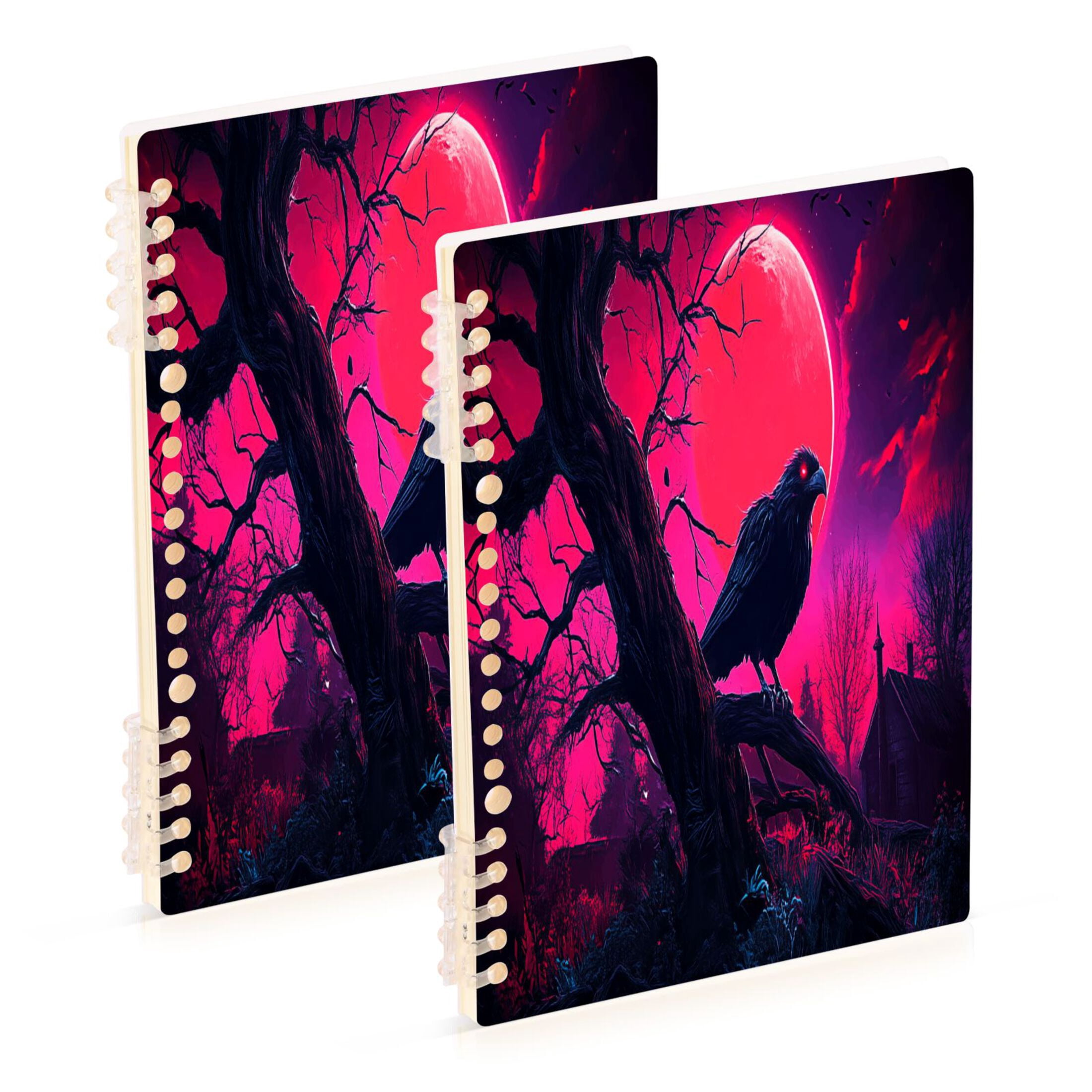 Crow and Red Moon Notebooks 2 Pcs 1-subject Journal 60 Sheets A5 ...