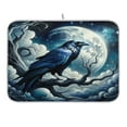 thumbnail image 1 of Crow on Branch with Moon Dish Drying Mat 18x24 Absorbent Microfiber Draining Rack Pad for Kitchen Counter Sink, 1 of 8