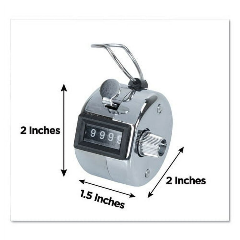 Crowd Control Hand Tally Counter, Registers 0-9999, Chrome Crowd Control Hand Tally Counter, Registers 0-9999, Chrome