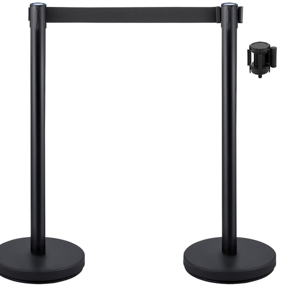 Crowd Control Stanchions, 6-Pack Crowd Control Barriers with 3PCS 6.5FT Retractable Belt, Stanchion Posts Queue Pole for Crowd Control Barriers, Easy Assembly