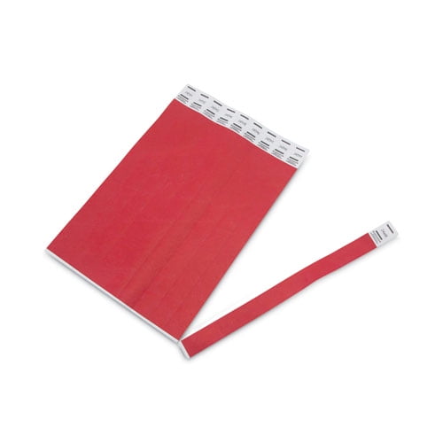 Crowd Management Wristbands, Sequentially Numbered, 10" x 0.75", Red, 100/Pack | Bundle of 2 Packs