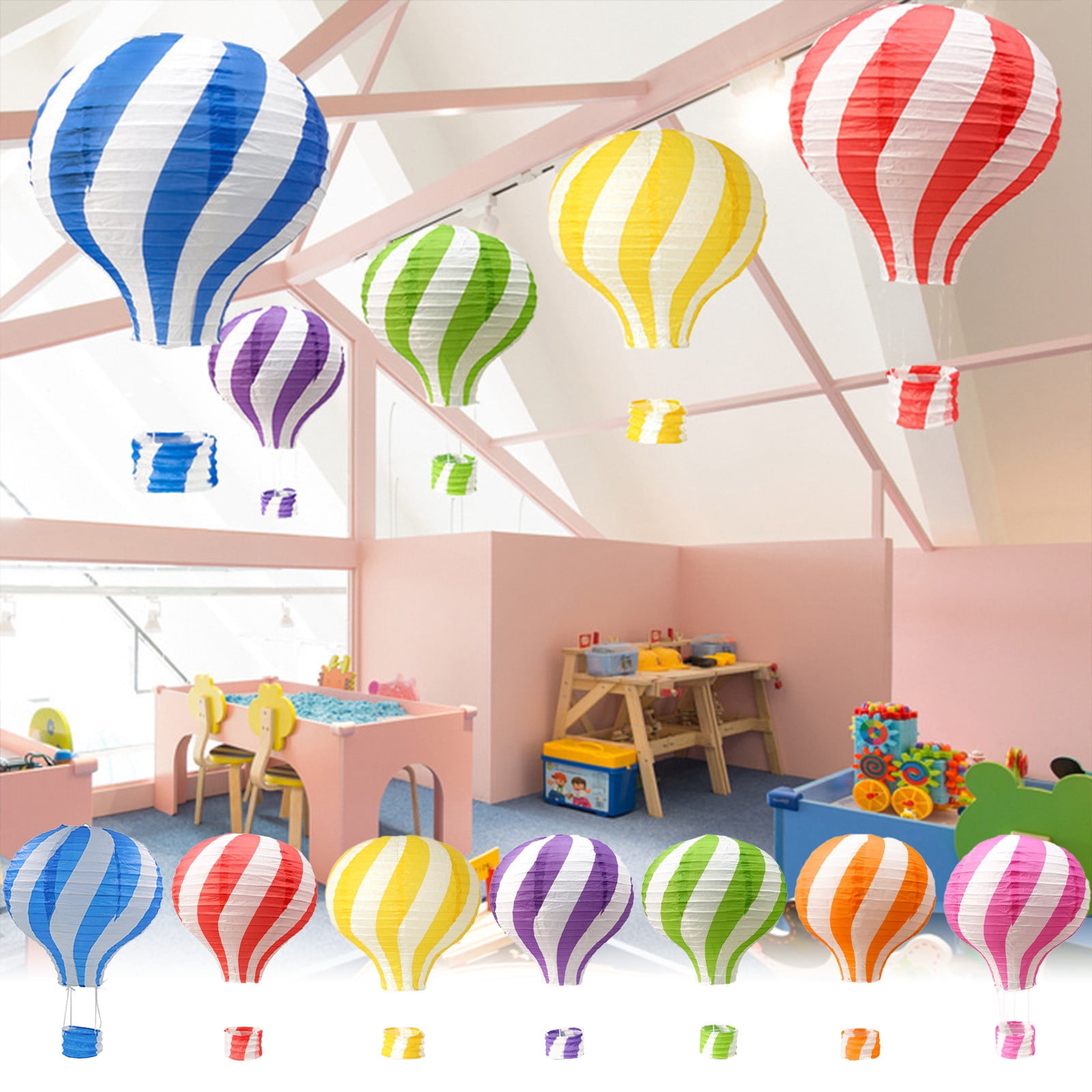 10PCS Hot Air Balloon Decorations Hanging Hot Air Balloon Paper Lanterns Set Derorative 12 inch