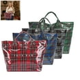thumbnail image 1 of Crowd-Pleaser Plaid Waterproof Tyvek Tote Bag - Letters Print Reusable Handbag, Lightweight Tear-Resistant Shopping Bag, Spacious Interior for Christmas Gift & Daily Use, Easy-Clean Design, Blue, 1 of 8