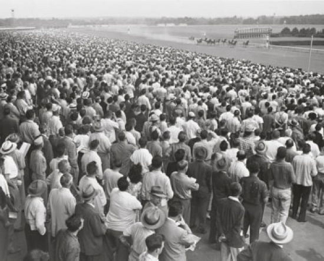 Crowd Watching a Horse Race Narragansett Park Rhode Island USA Canvas Art - (24 x 36)