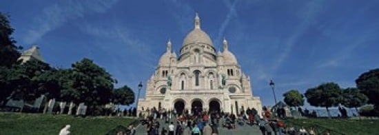Crowd at a basilica Basilique Du Sacre Coeur Montmartre Paris Ile-de-France France Canvas Art - Panoramic Images (36 x 13)