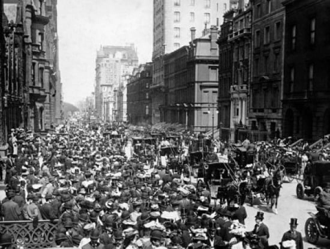 Crowd by a parade Easter Sunday Parade Fifth Avenue Manhattan New York City New York USA Canvas Art - (18 x 24)