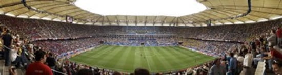 Crowd in a stadium to watch a soccer match Hamburg Germany Canvas Art - Panoramic Images (42 x 12)