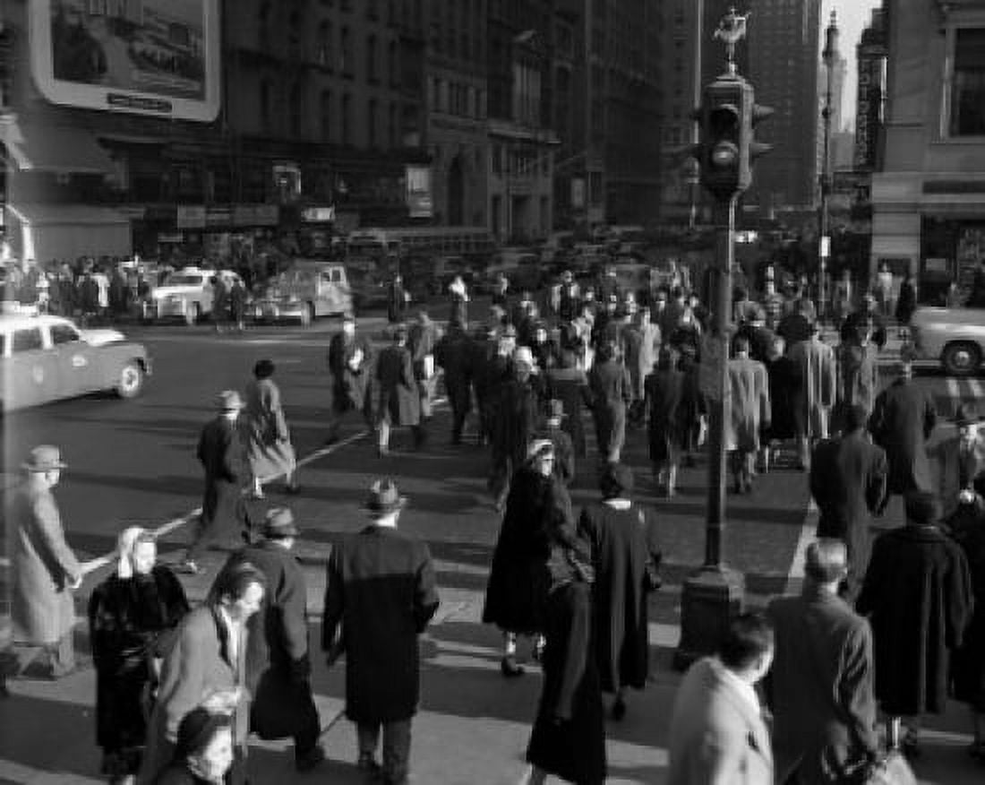 Crowd of people walking on street Canvas Art - (24 x 36)