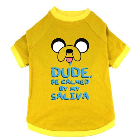Crowded Coop, LLC Adventure Time "Jake Saliva" Pet T-Shirt: Large Unisex