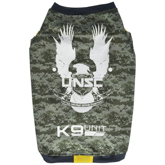 Crowded Coop, LLC Halo UNSC K9 Division Dog Shirt, Large Unisex