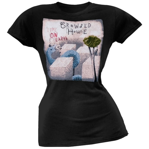 Crowded House Women's Juniors Skinny Album Short Sleeve T Shirt