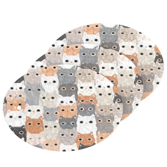 Crowded Kitty Cats Cellulose Cleaning Sponge Set 3 Pack Compressed Kitchen Scrubber for Dishes