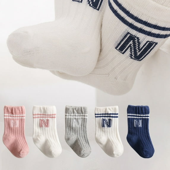 Crowdstage 6 Pairs Baby Kids Cotton Socks For Toddler Boys Girls Autumn Thick Warm Thermal Cozy Crew Socks