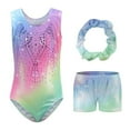 thumbnail image 1 of Crowdstage Girls Gymnastics Leotards with Shorts Sparkle Dance Unitards Mermaid Active Biketards 5-12 Years, 1 of 9