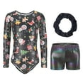 thumbnail image 1 of Crowdstage Gymnastic Leotards for Girl Long Sleeve Halloween Pumpkin  Set of 3 One-Piece Dance Outfit+shorts+headband, 1 of 9