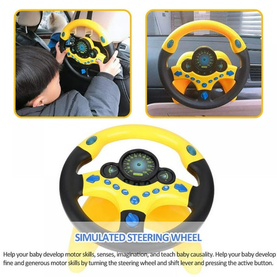 Crowdstage Kids Children Simulated Copilot Steering Wheel Racing Driver Educational With Sound Play Toy