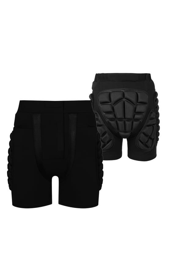 Protective Padded Shorts for Snowboard,Skate ,Ski and Ice hockey,3D Protection for Hip,Butt and Tailbone,Unisex,Black