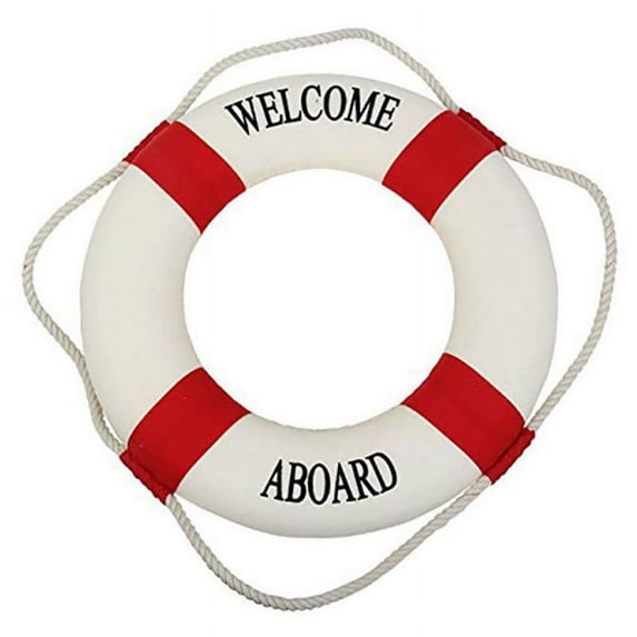 Crowdstage Small Diameter Swim Foam Ring Buoy Swimming Pool Accessories Safety Life Preserver with Perimeter Rope Home Decoration Navy Style 14-35 cm